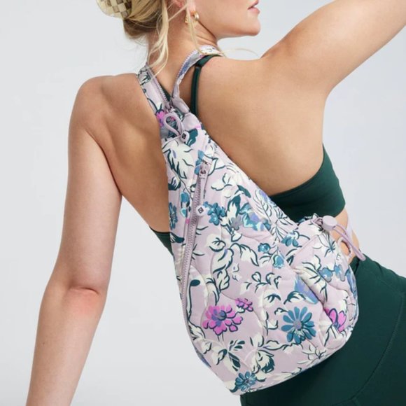 Vera Bradley Featherweight Sling Backpack Travel Fresh-Cut Floral Lavender NWT main image 12
